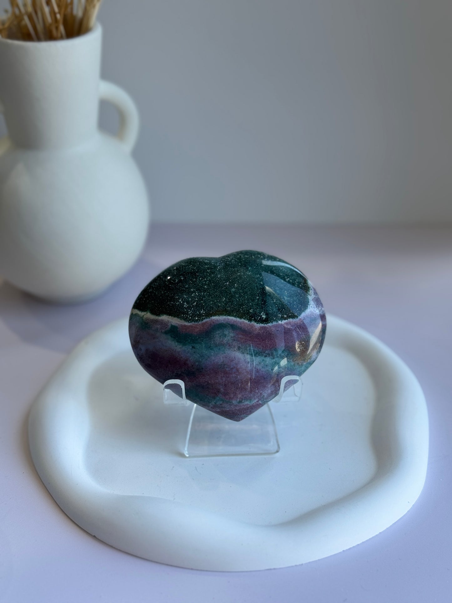 Ocean Jasper Puffy Heart