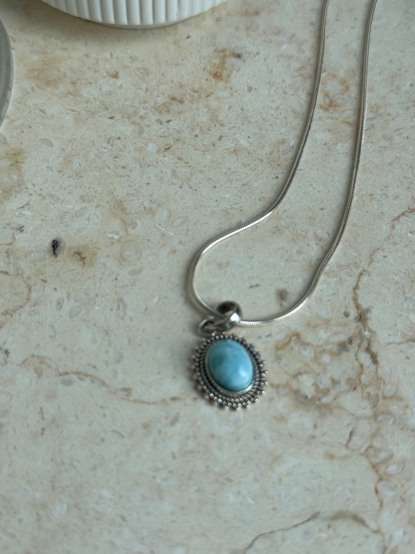 925 Sterling Silver Larimar Necklace