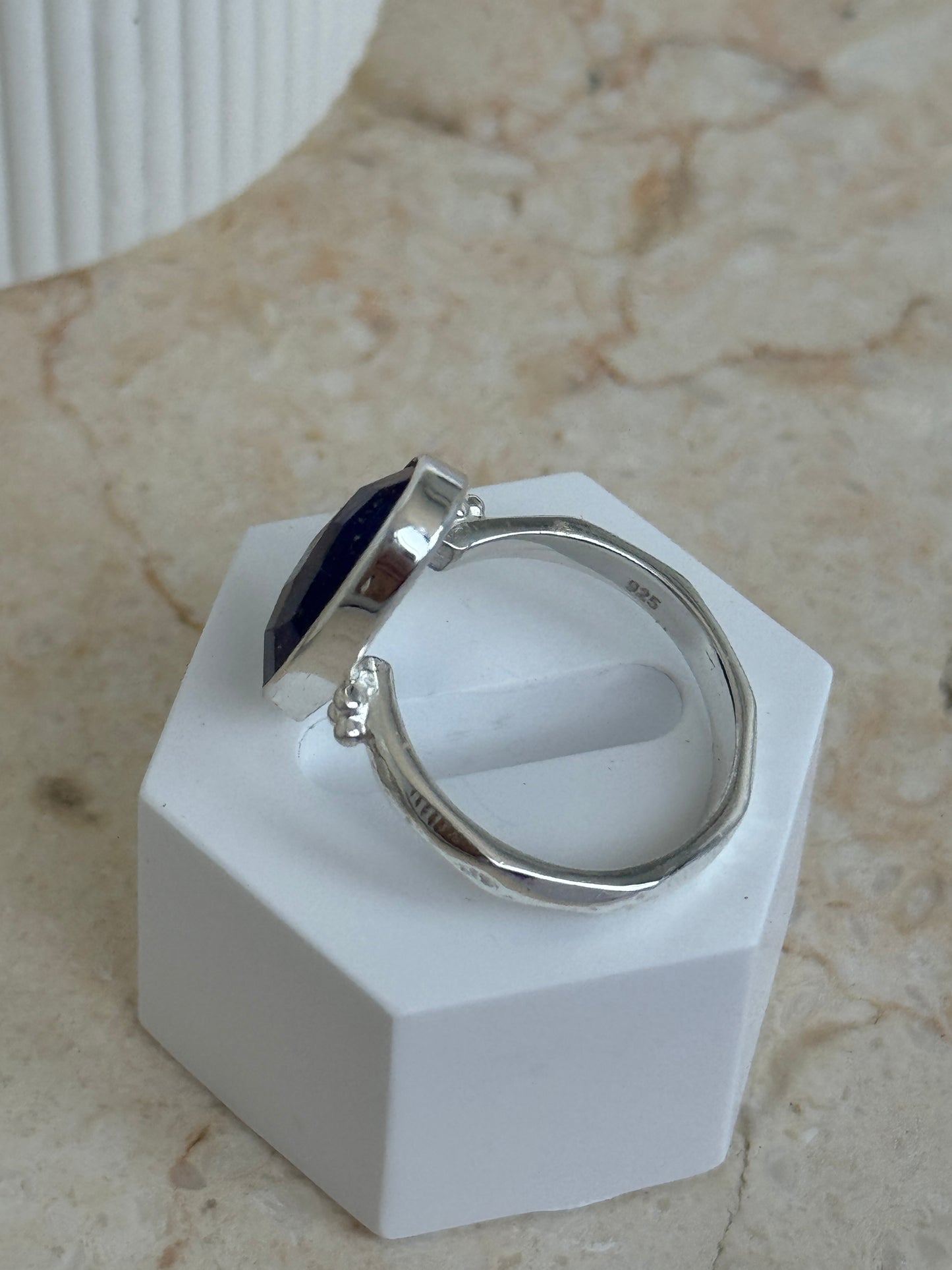 Lapis Lazuli Faceted Ring - 925 S/S