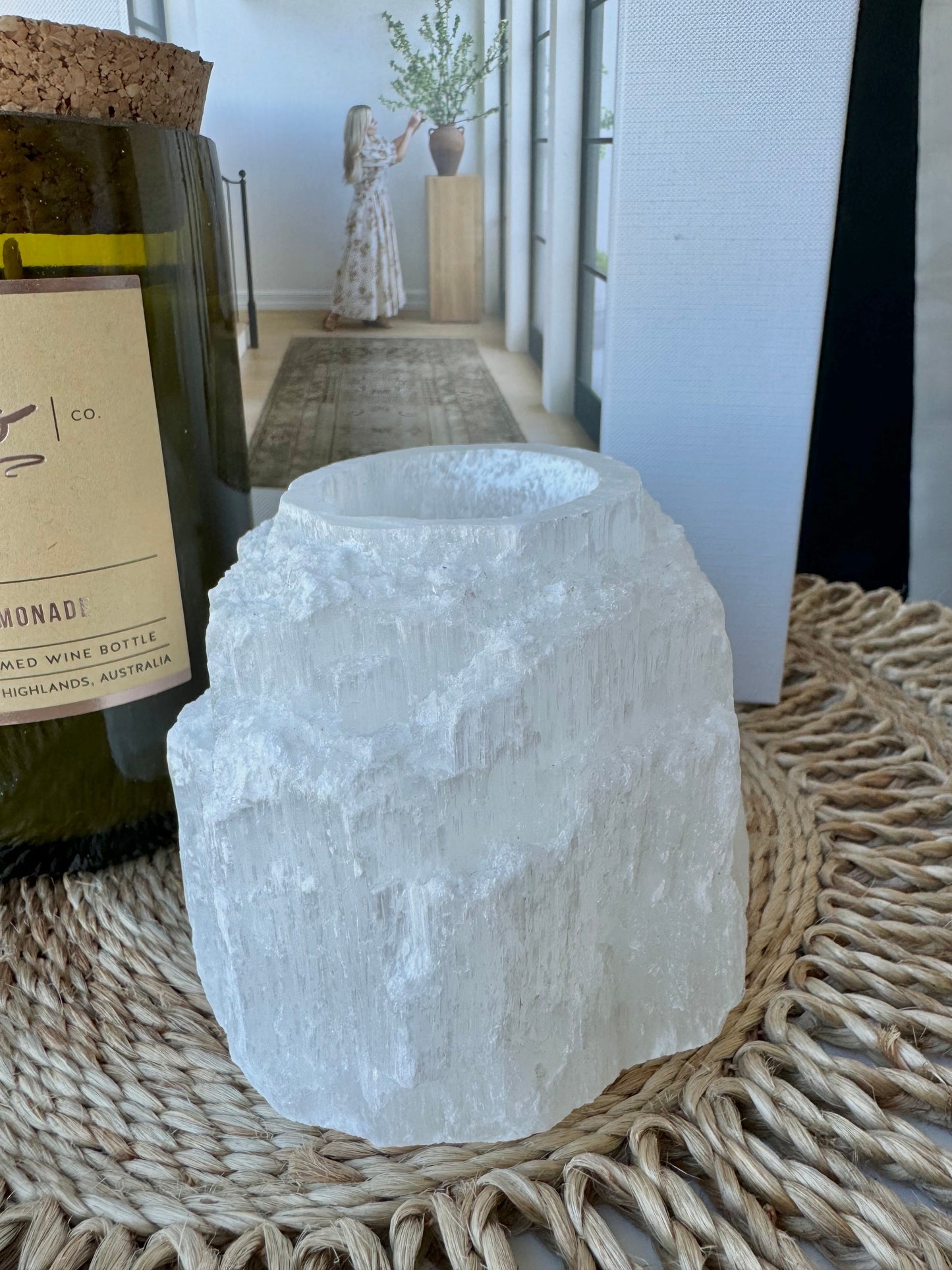 Selenite Tea light Candle Holder