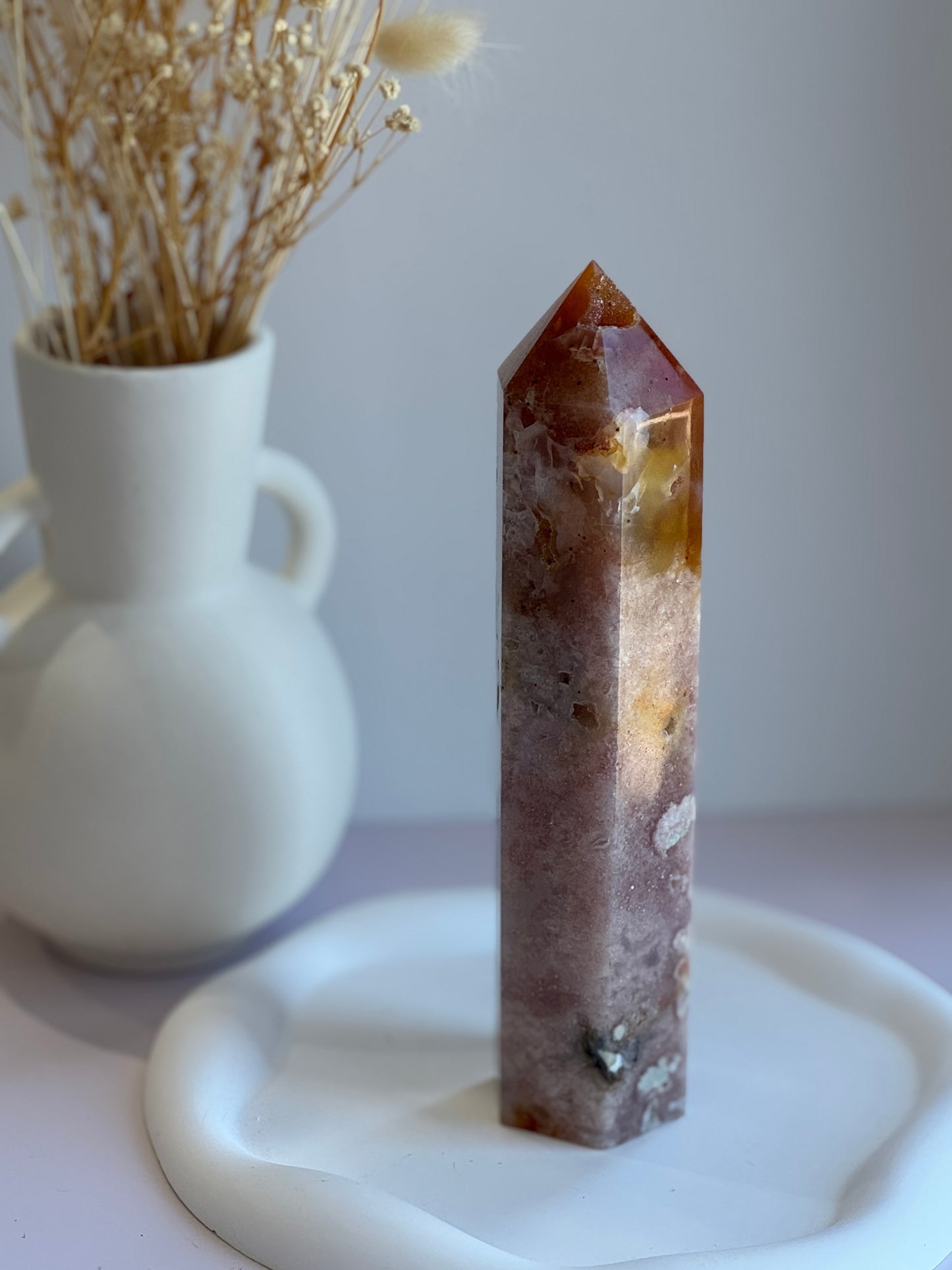 Pink Amethyst X Flower Agate Tower