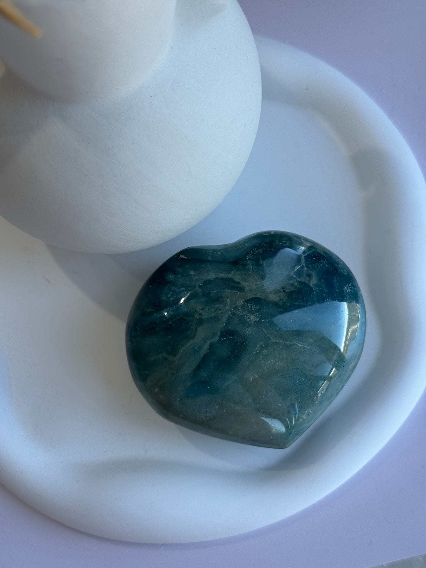 Ocean Jasper Puffy Heart - A
