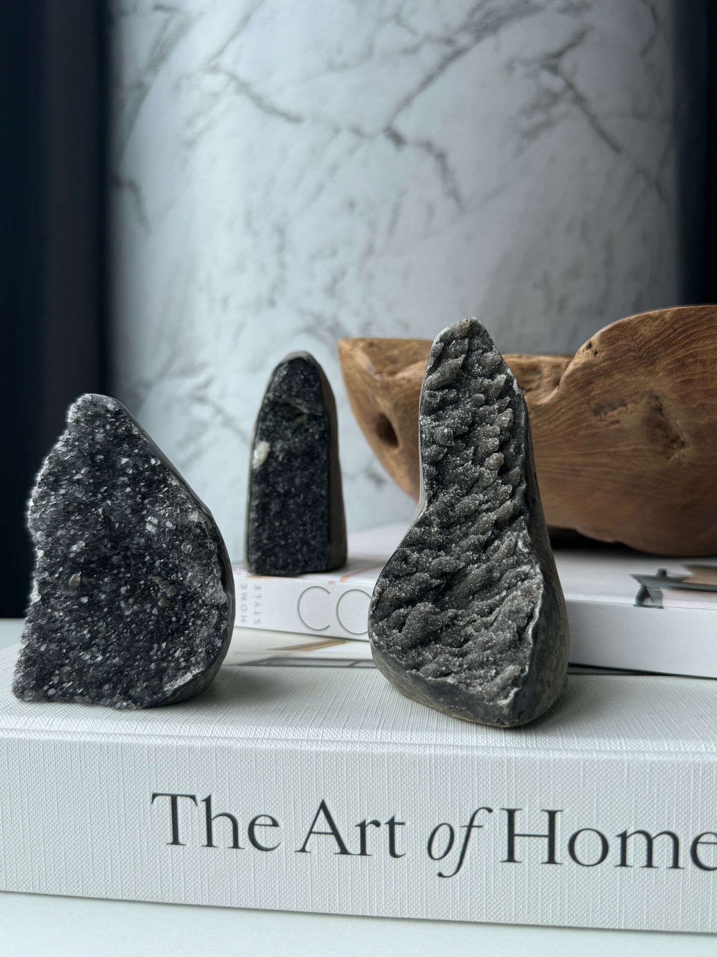 Black Amethyst Cluster on Sawn Base