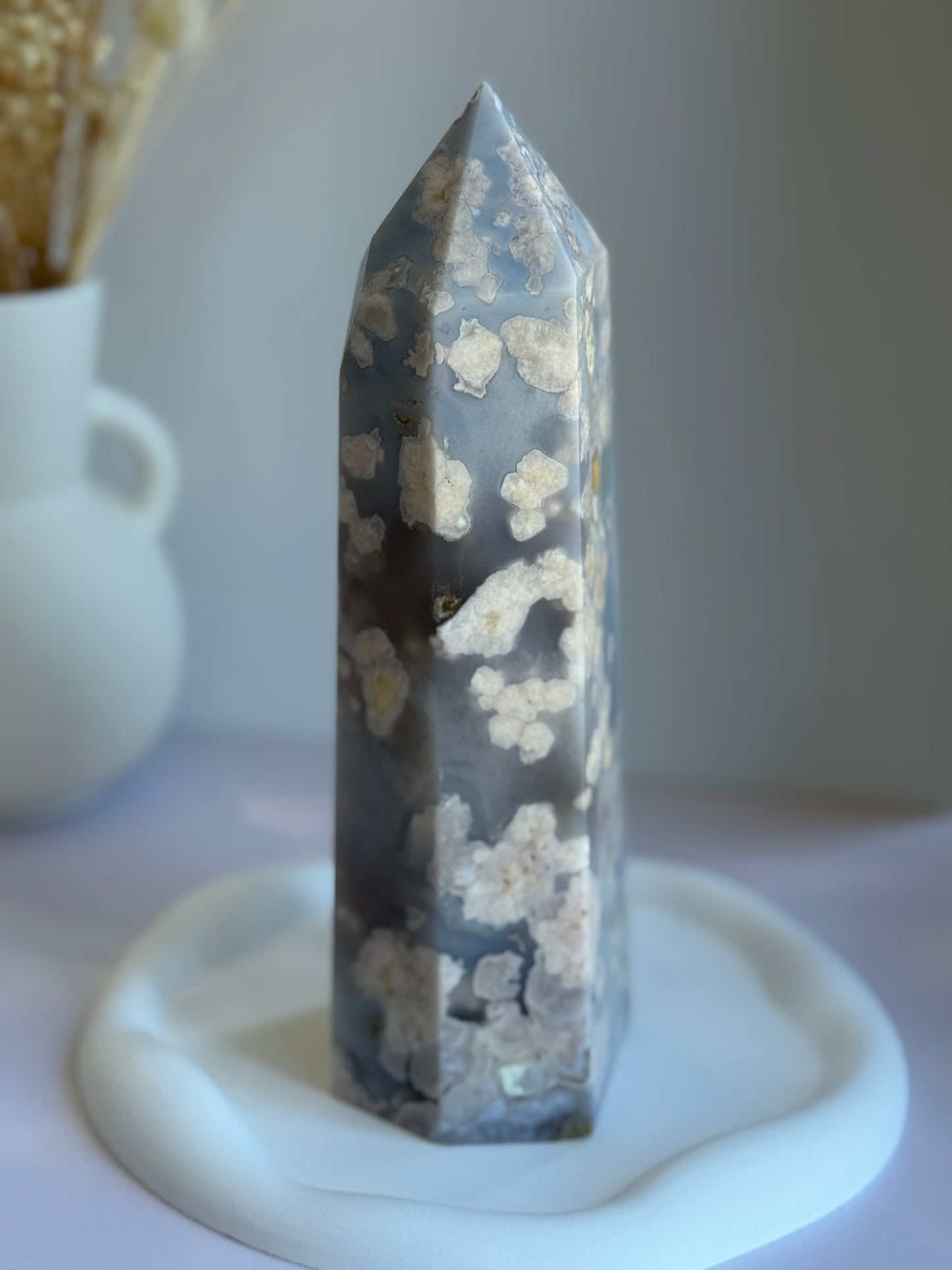 Flower Agate Tower Statement Piece - C