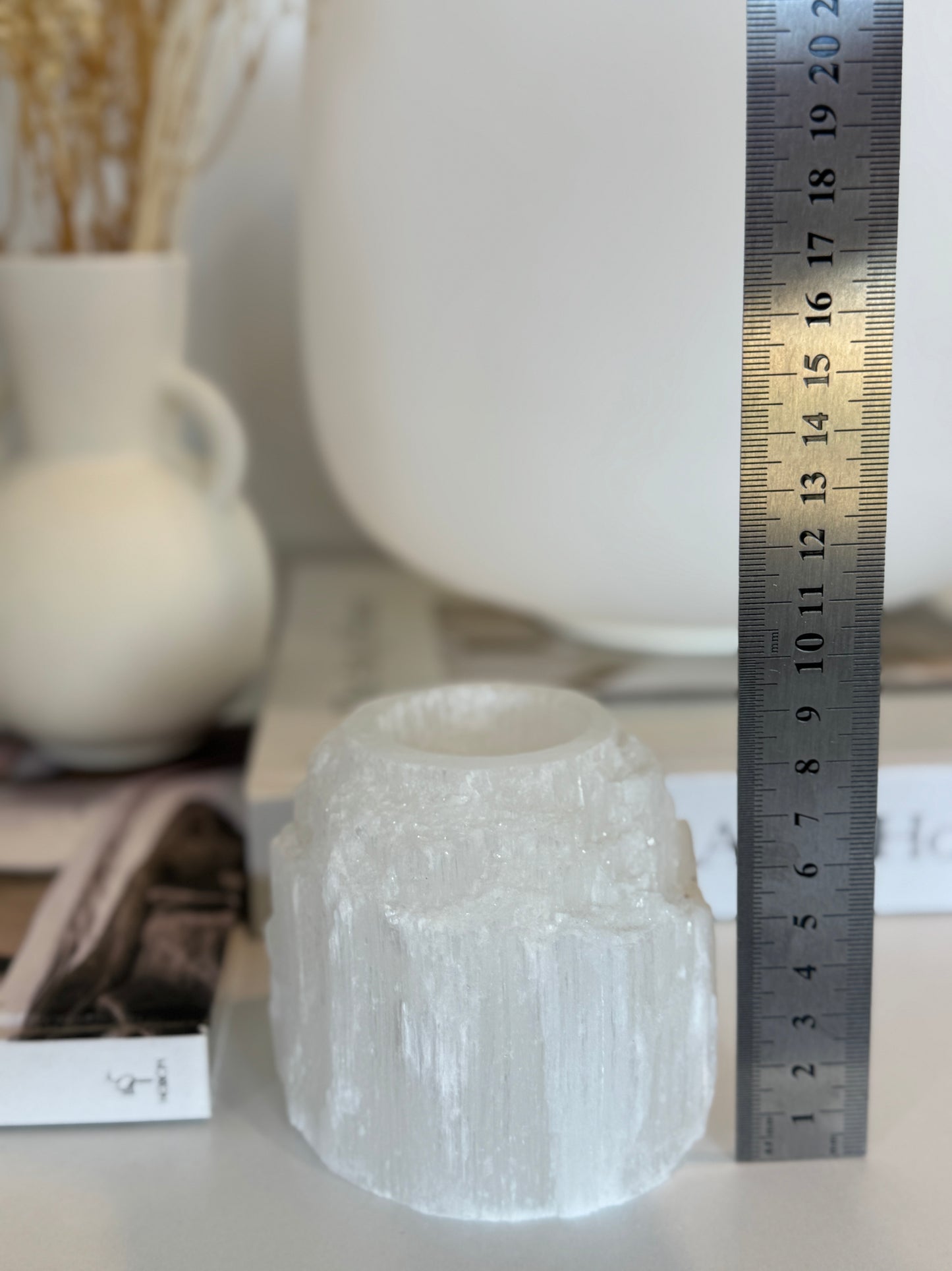 Selenite Tea light Candle Holder