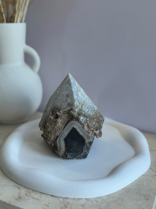 Mexican Agate Freeform B - Half Polished