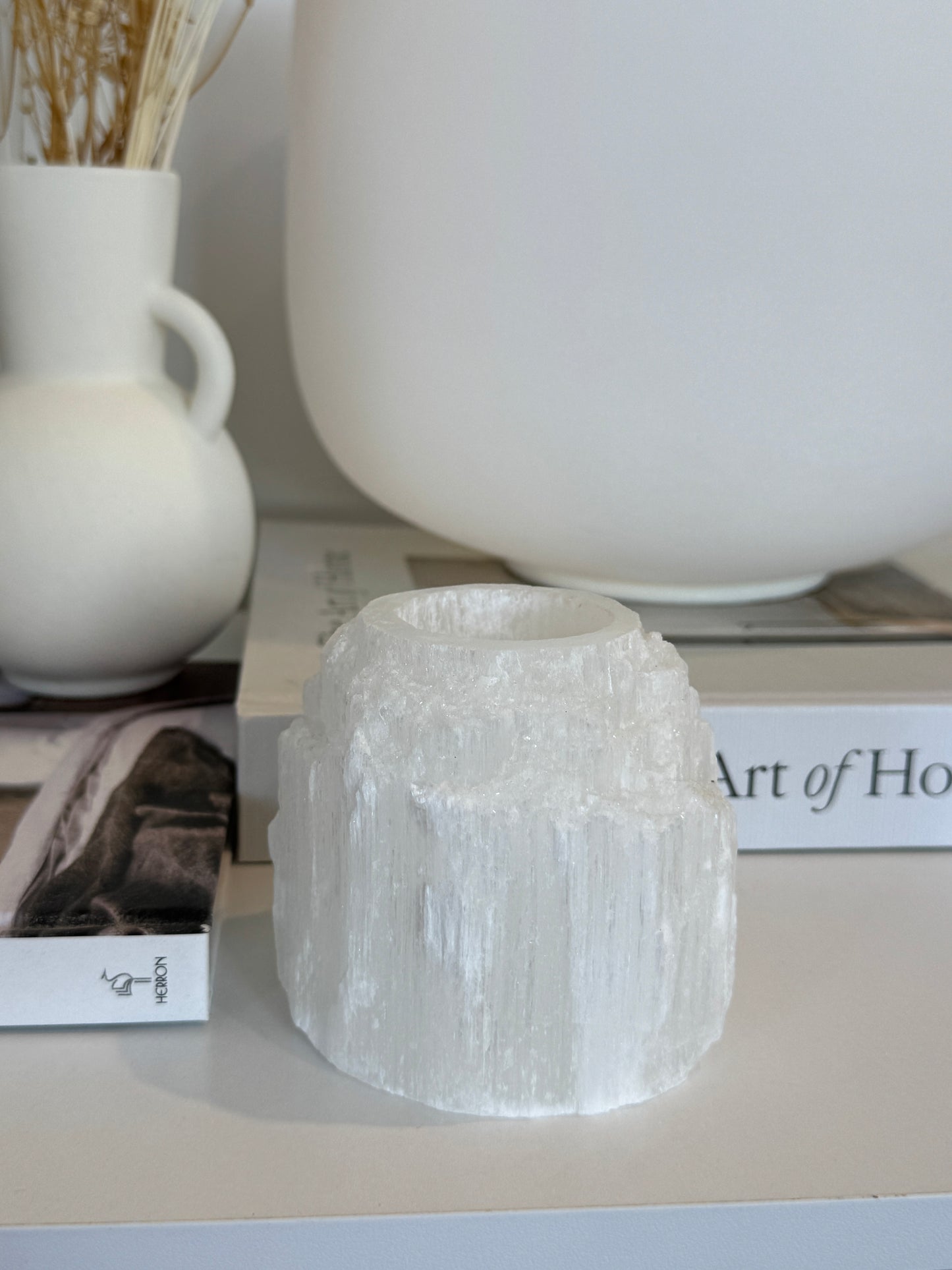 Selenite Tea light Candle Holder