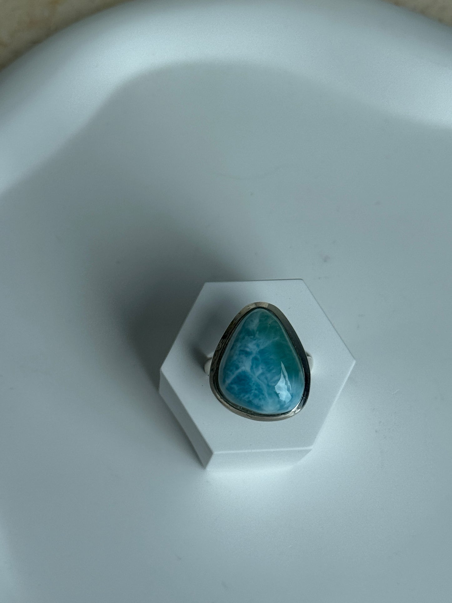 925 Sterling Silver Larimar Ring