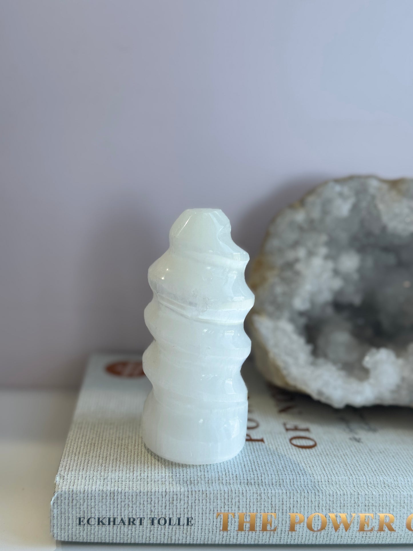 Selenite Unicorn Horn