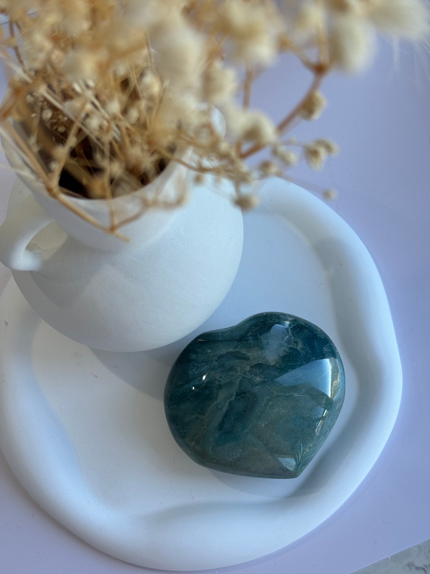 Ocean Jasper Puffy Heart - A