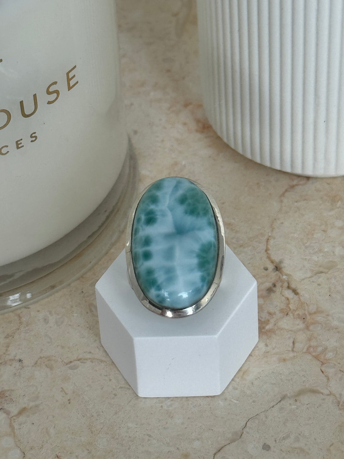 Larimar Ring Lrg - 925 S/S