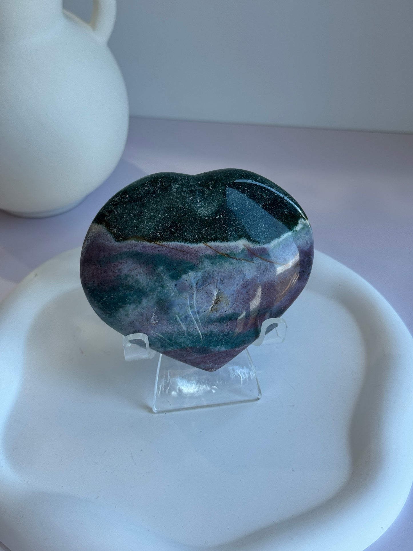 Ocean Jasper Puffy Heart