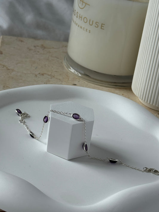 Amethyst 925 Sterling Silver  Bracelet - Dainty