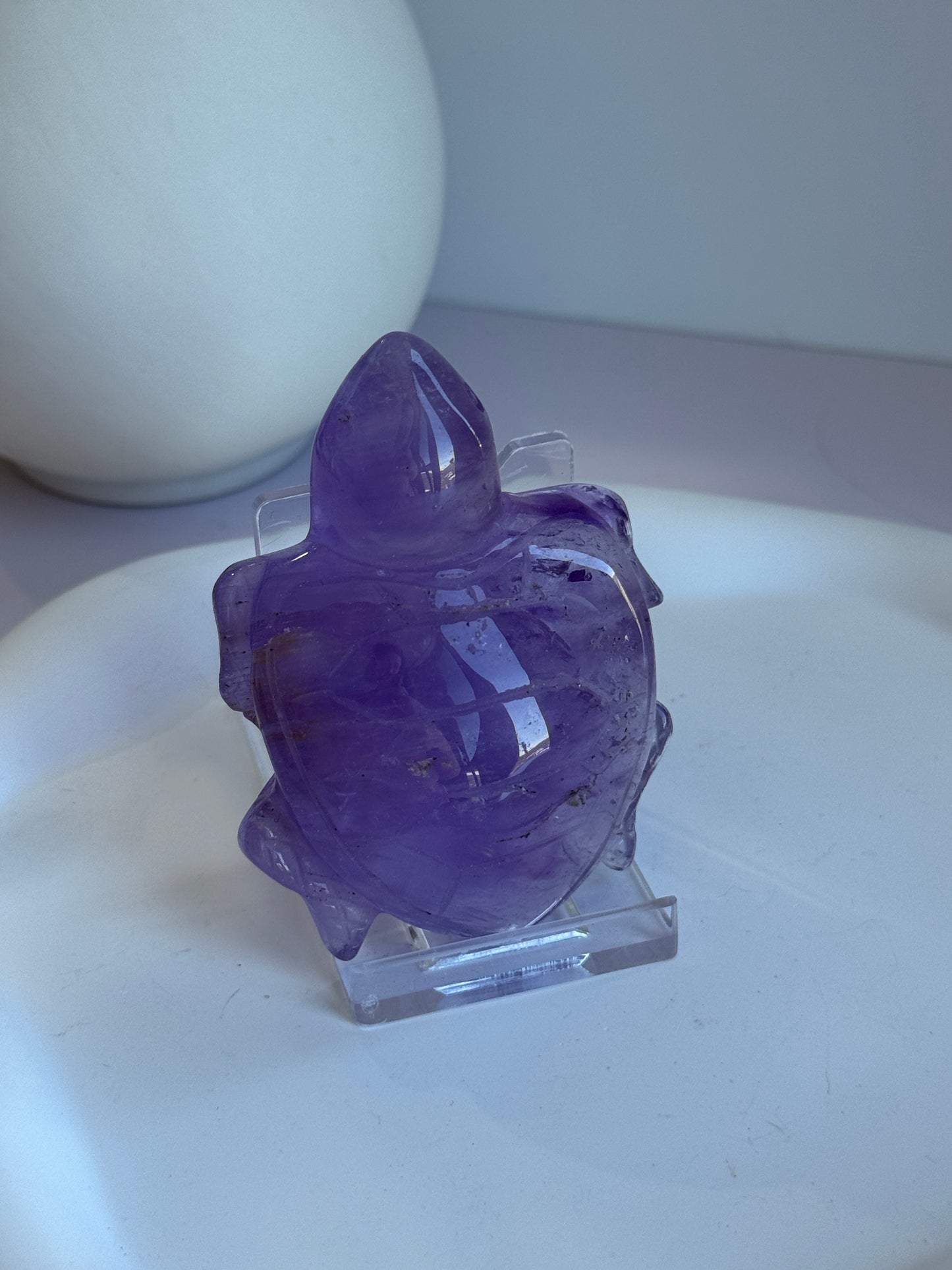 Amethyst Turtle Carving