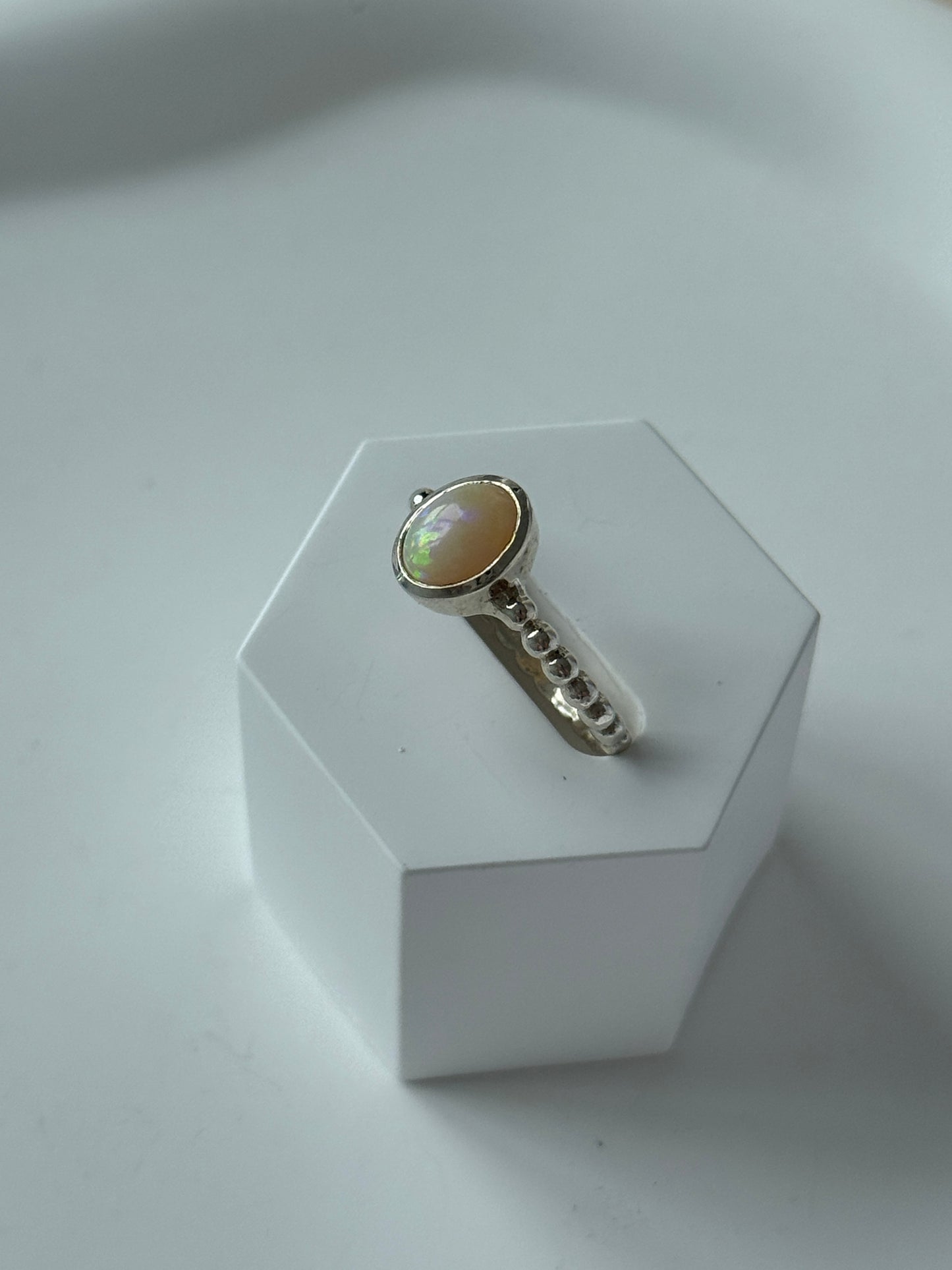 925 Sterling Silver Ethiopian Opal Ring