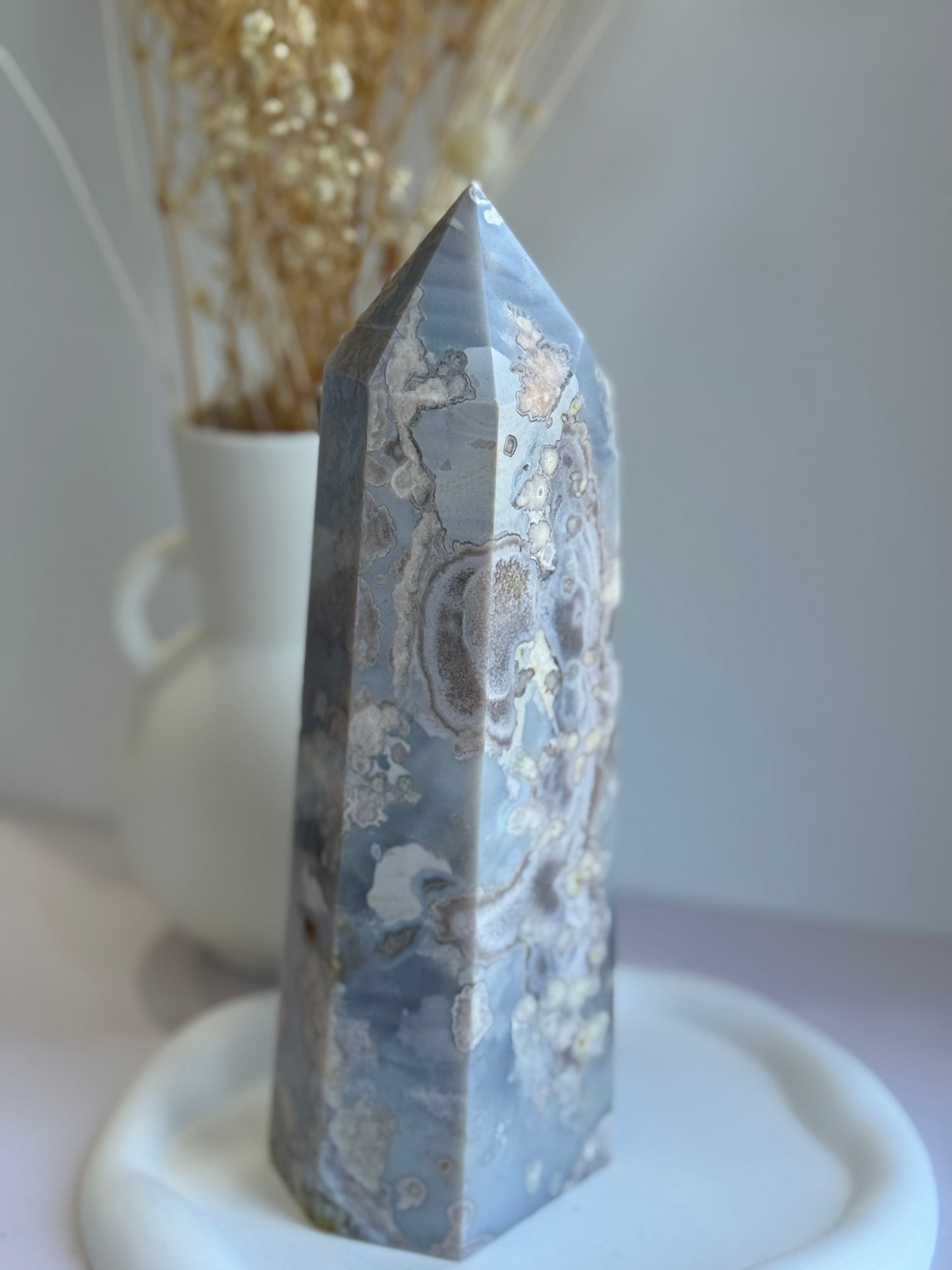 Flower Agate Tower Statement Piece - C