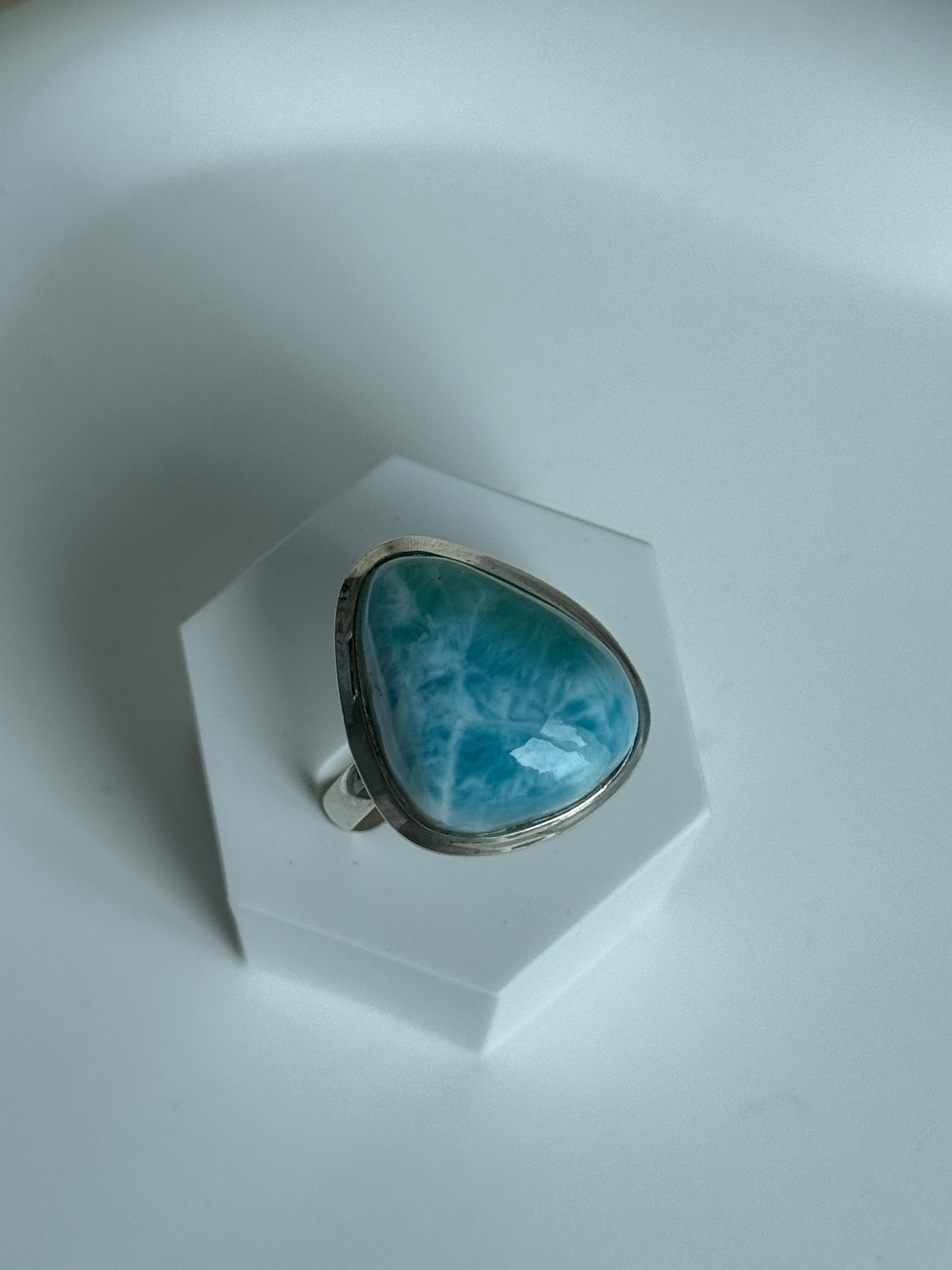 925 Sterling Silver Larimar Ring