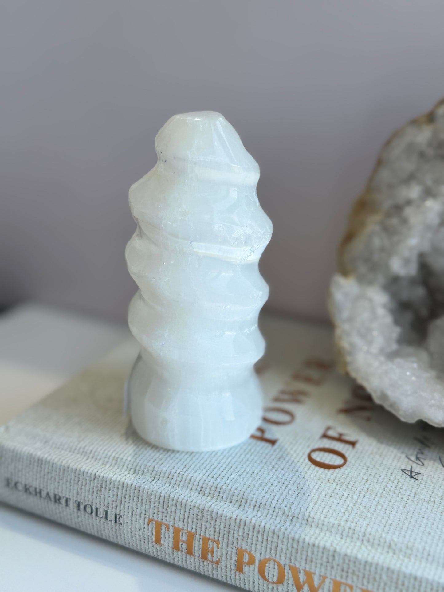 Selenite Unicorn Horn
