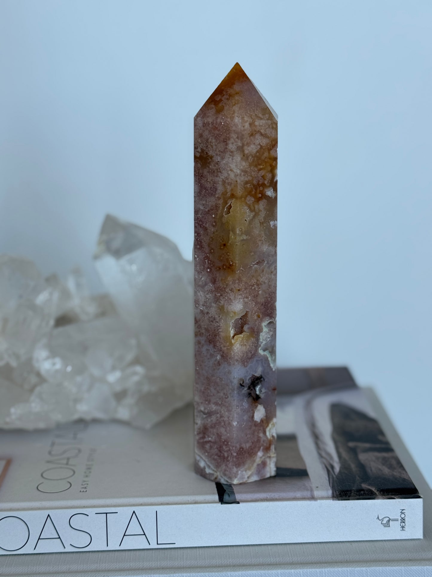 Pink Amethyst X Flower Agate Tower