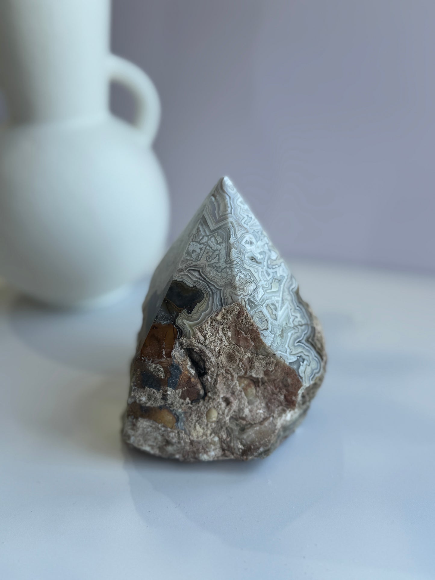 Mexican Agate Freeform B - Half Polished