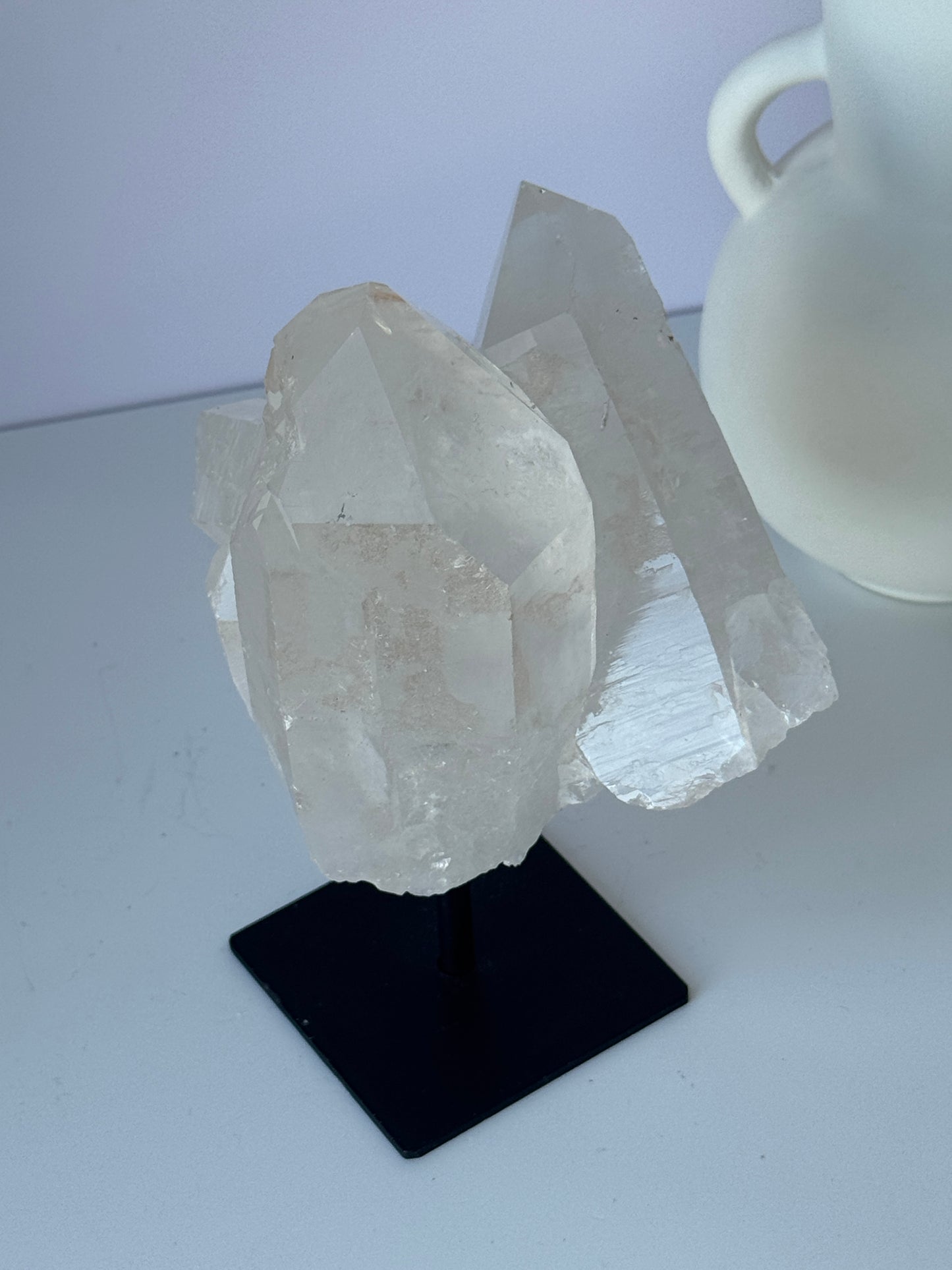 Clear Quartz Cluster on Stand