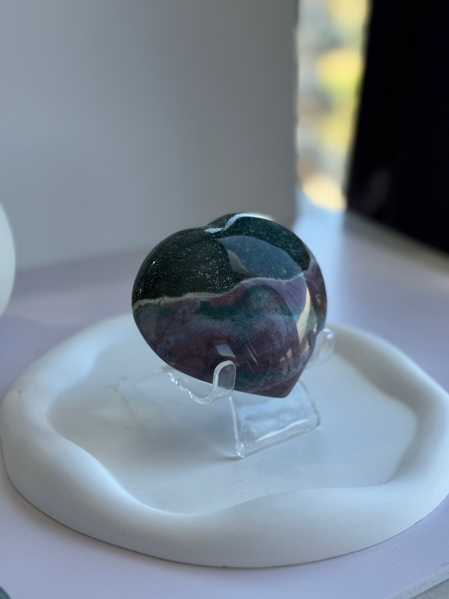 Ocean Jasper Puffy Heart