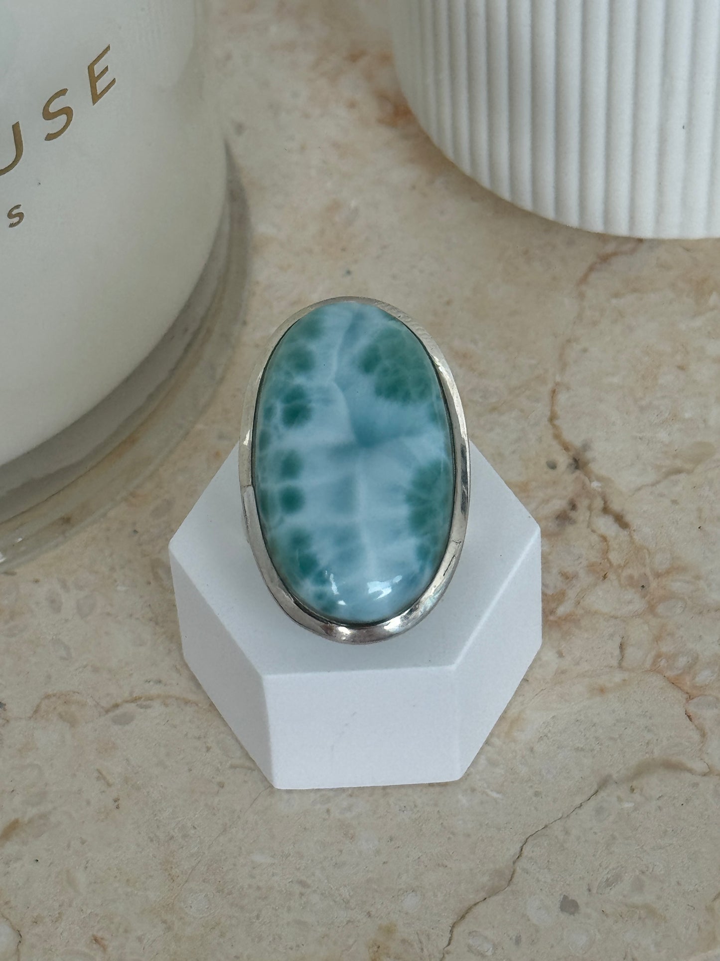 Larimar Ring Lrg - 925 S/S