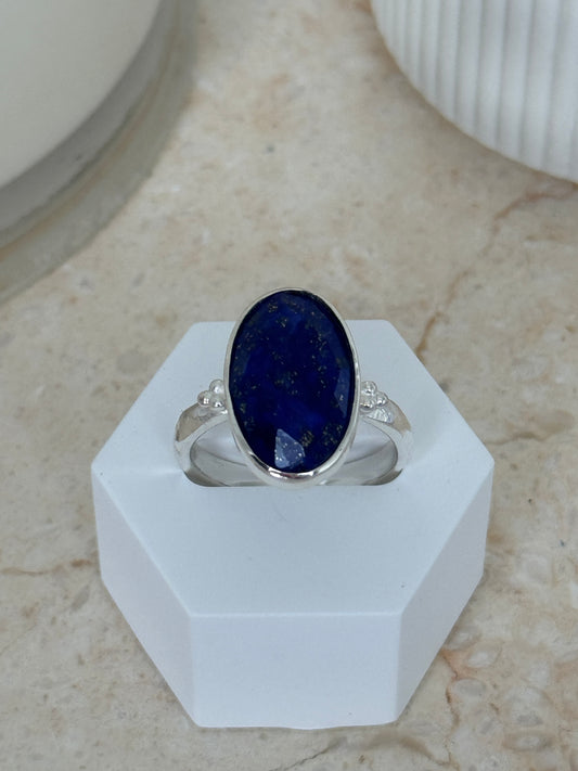 Lapis Lazuli Faceted Ring - 925 S/S