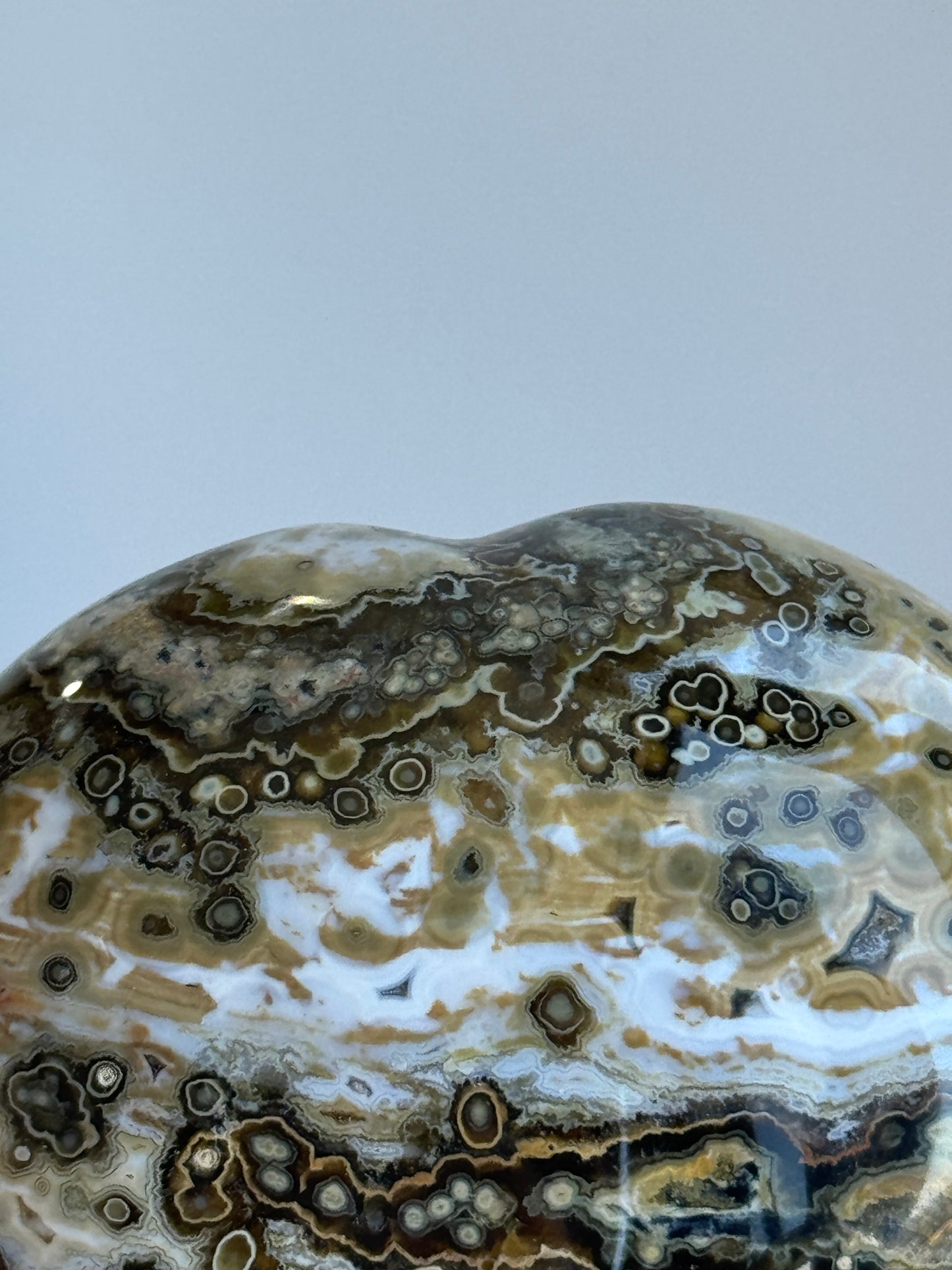 Ocean Jasper Puffy Heart - B