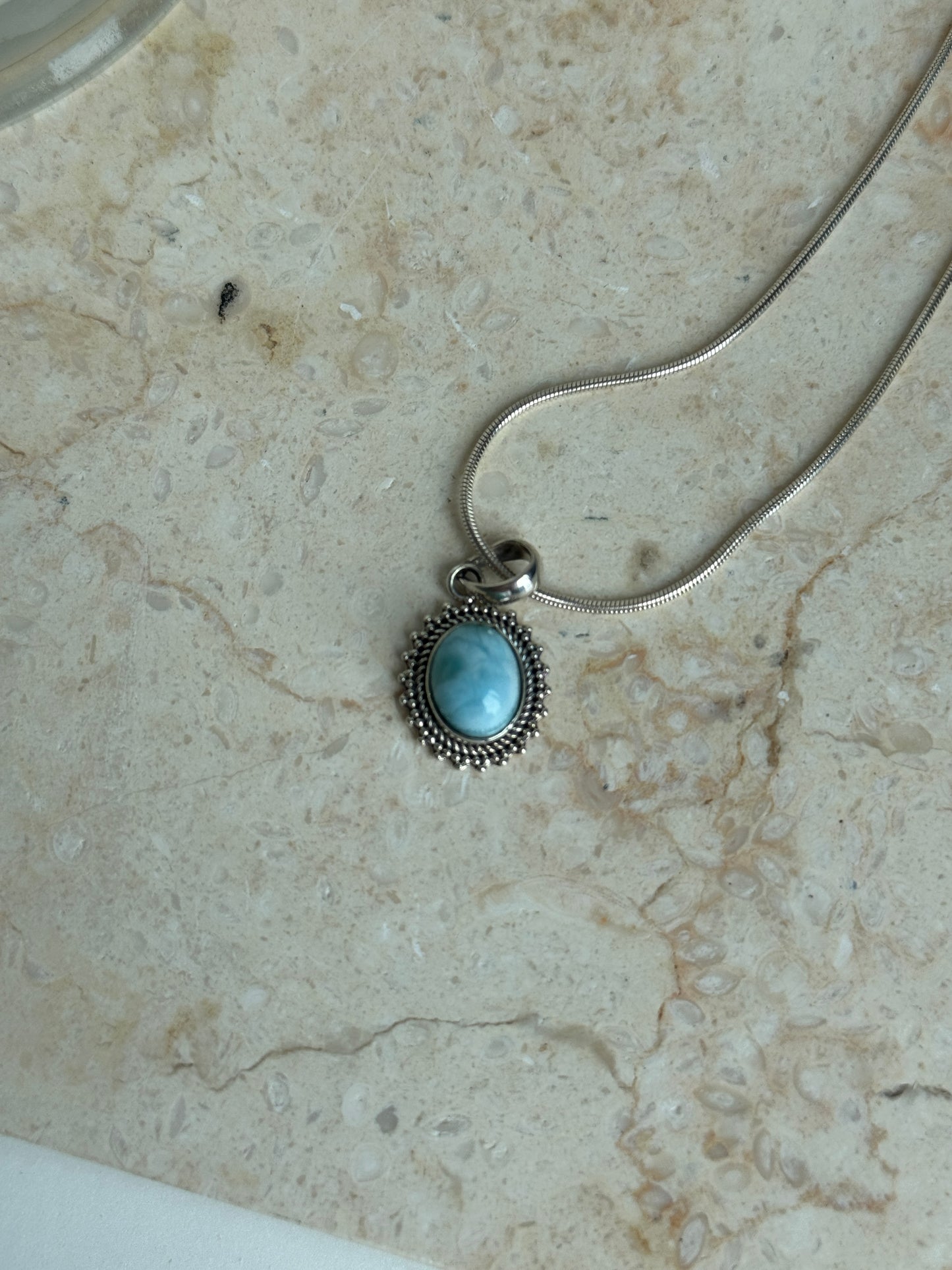 925 Sterling Silver Larimar Necklace