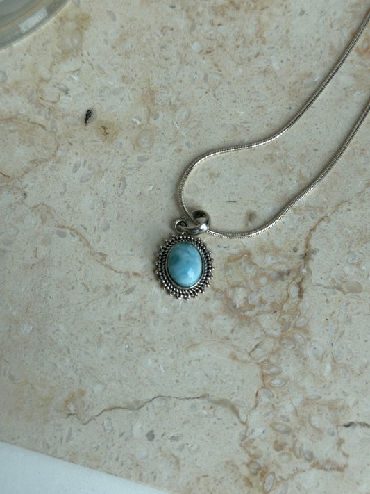 925 Sterling Silver Larimar Necklace
