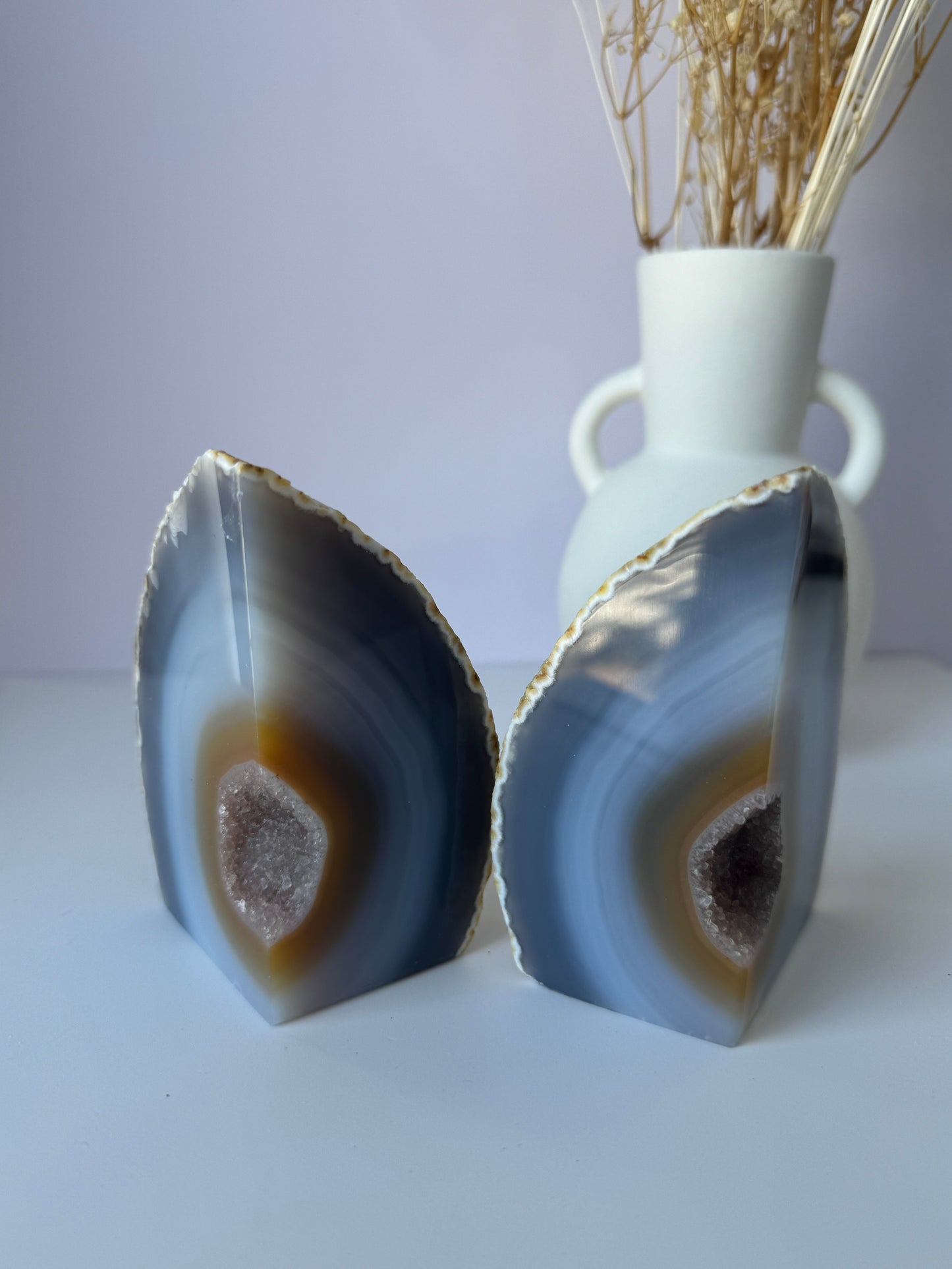 Agate Bookends - Natural