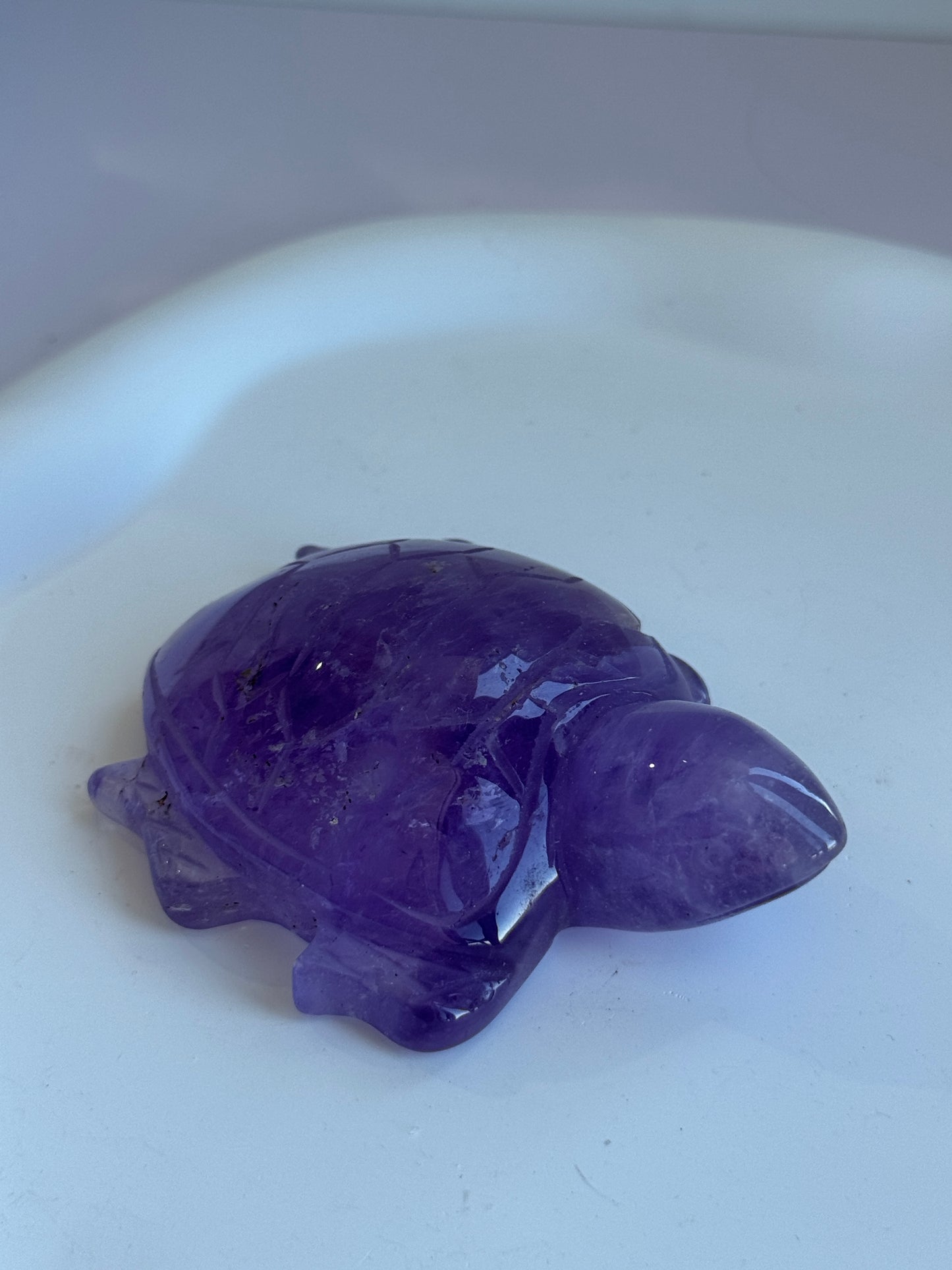 Amethyst Turtle Carving