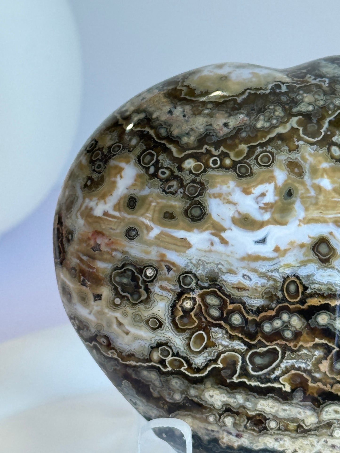 Ocean Jasper Puffy Heart - B