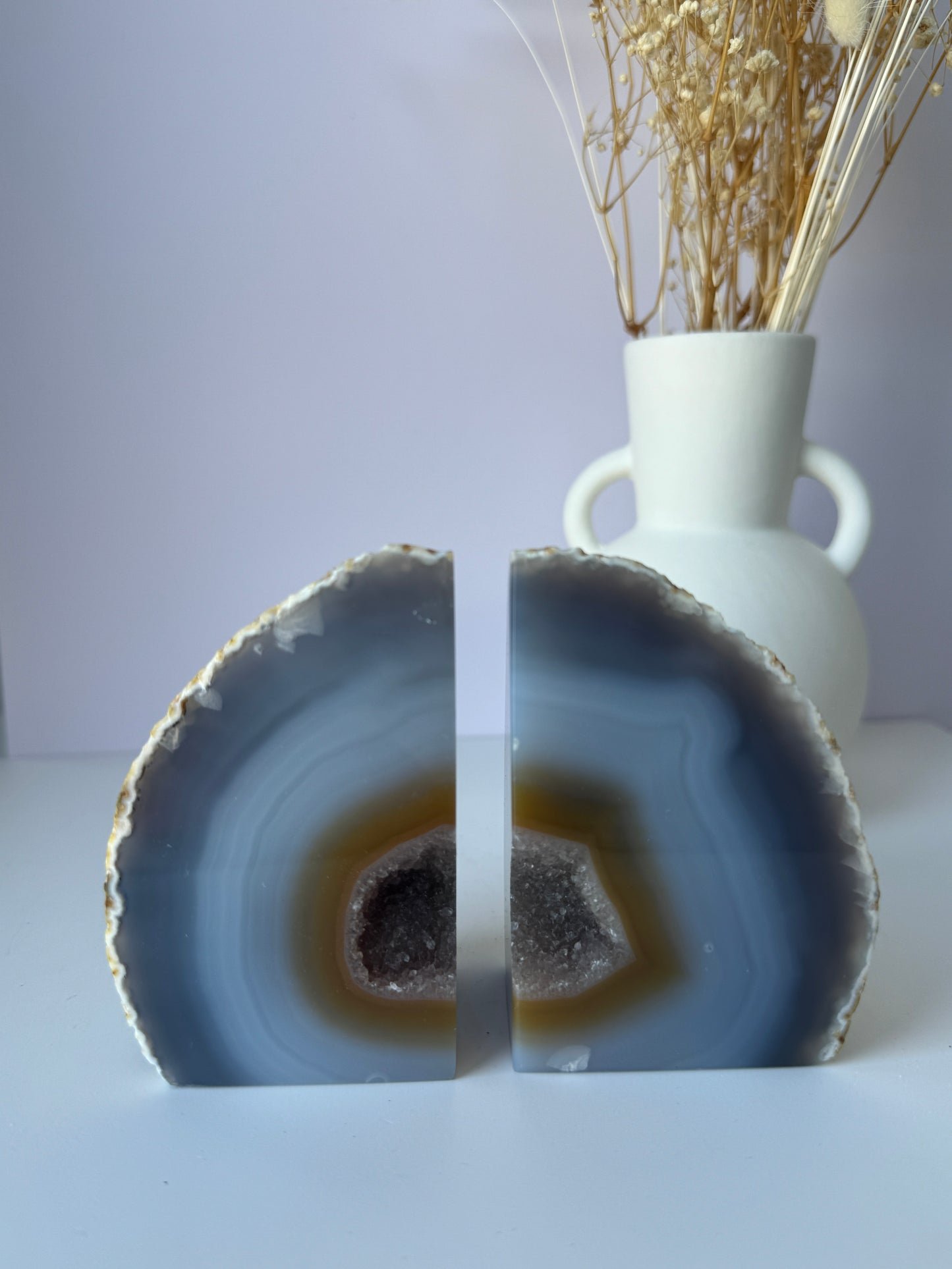 Agate Bookends - Natural