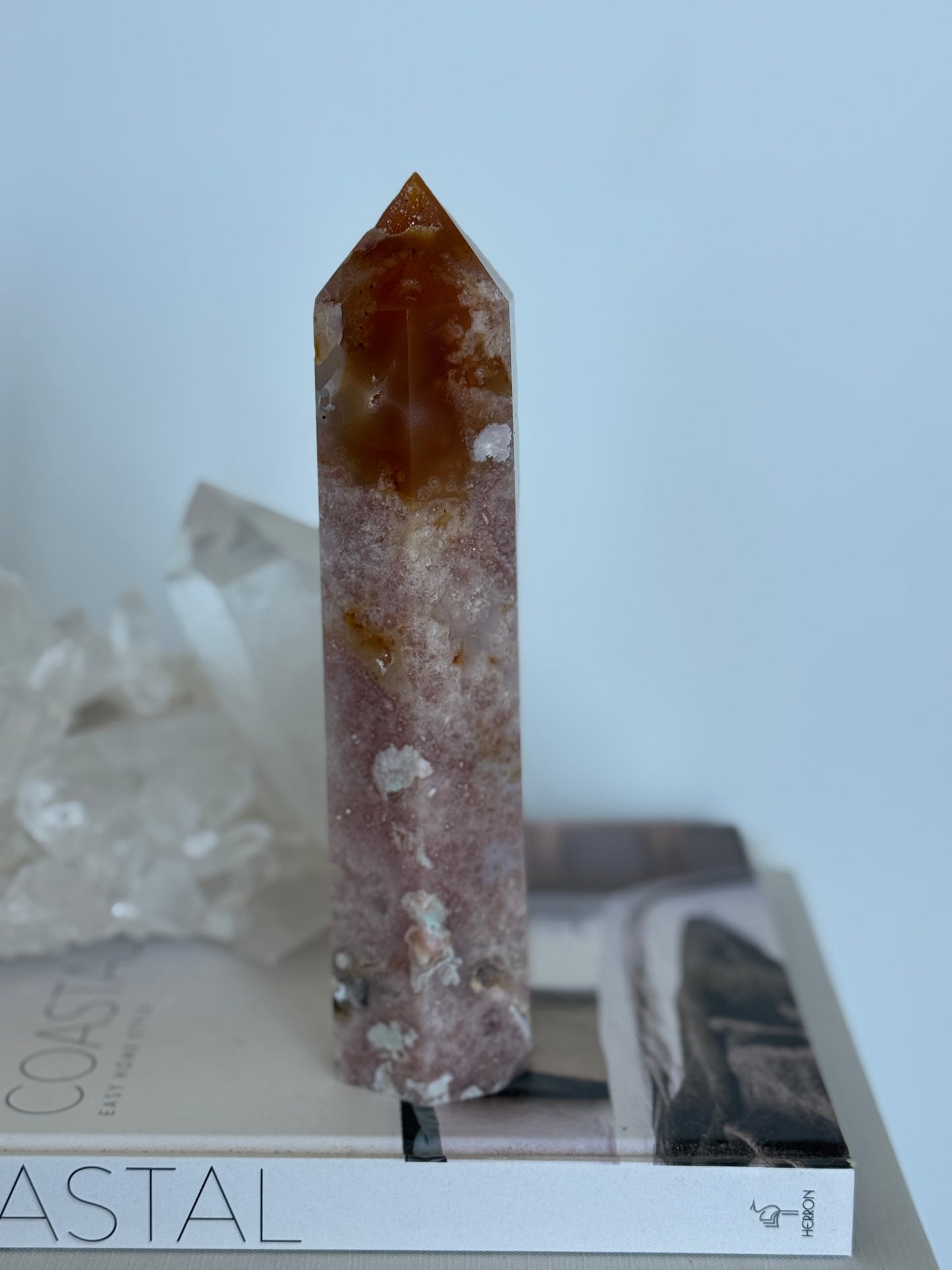 Pink Amethyst X Flower Agate Tower