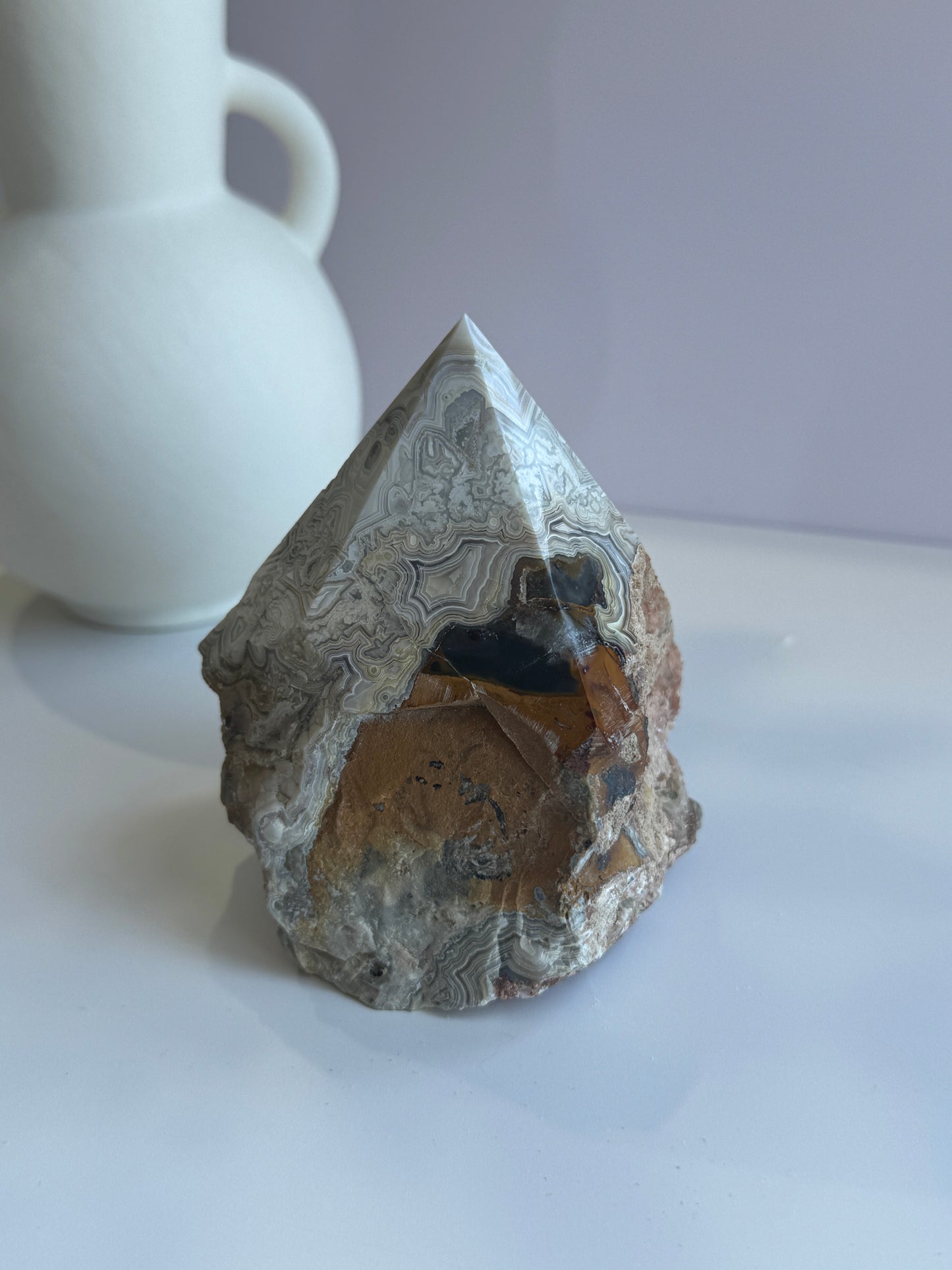 Mexican Agate Freeform B - Half Polished