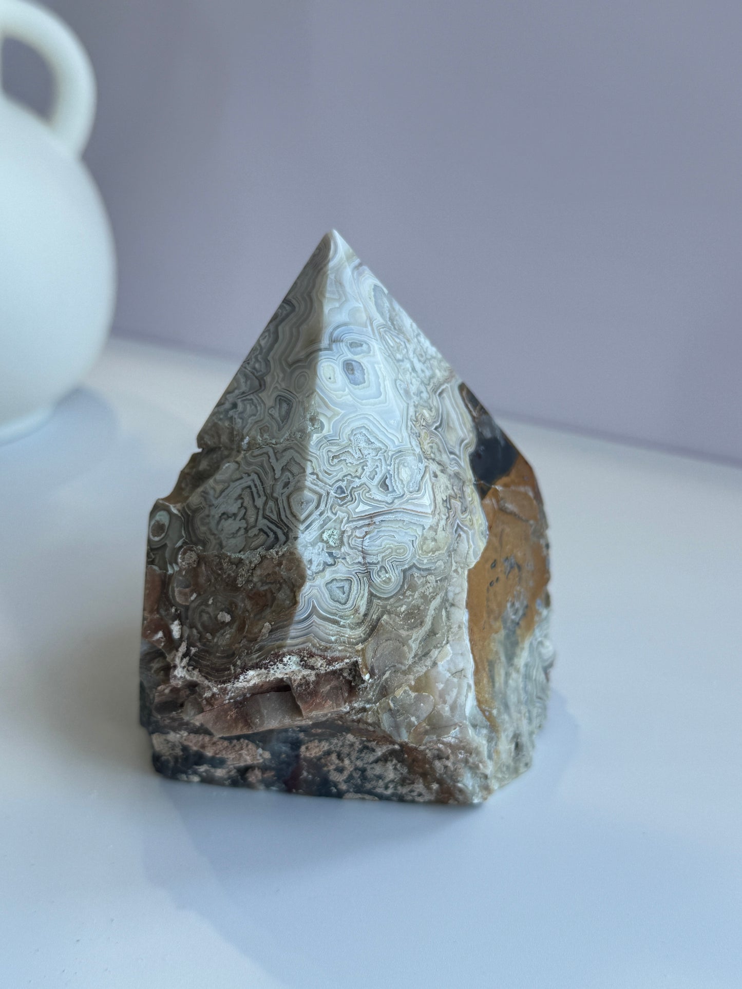 Mexican Agate Freeform B - Half Polished