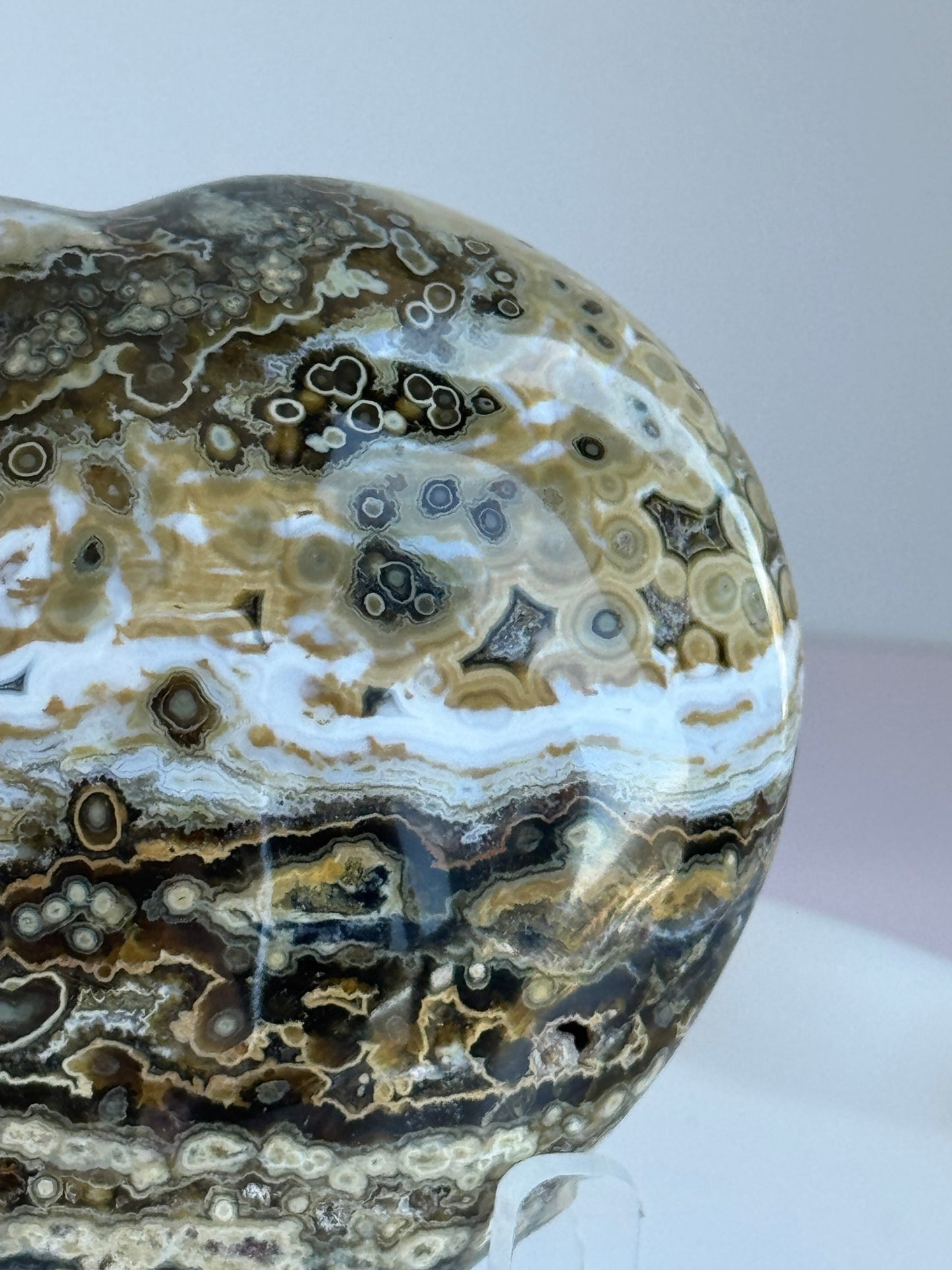 Ocean Jasper Puffy Heart - B