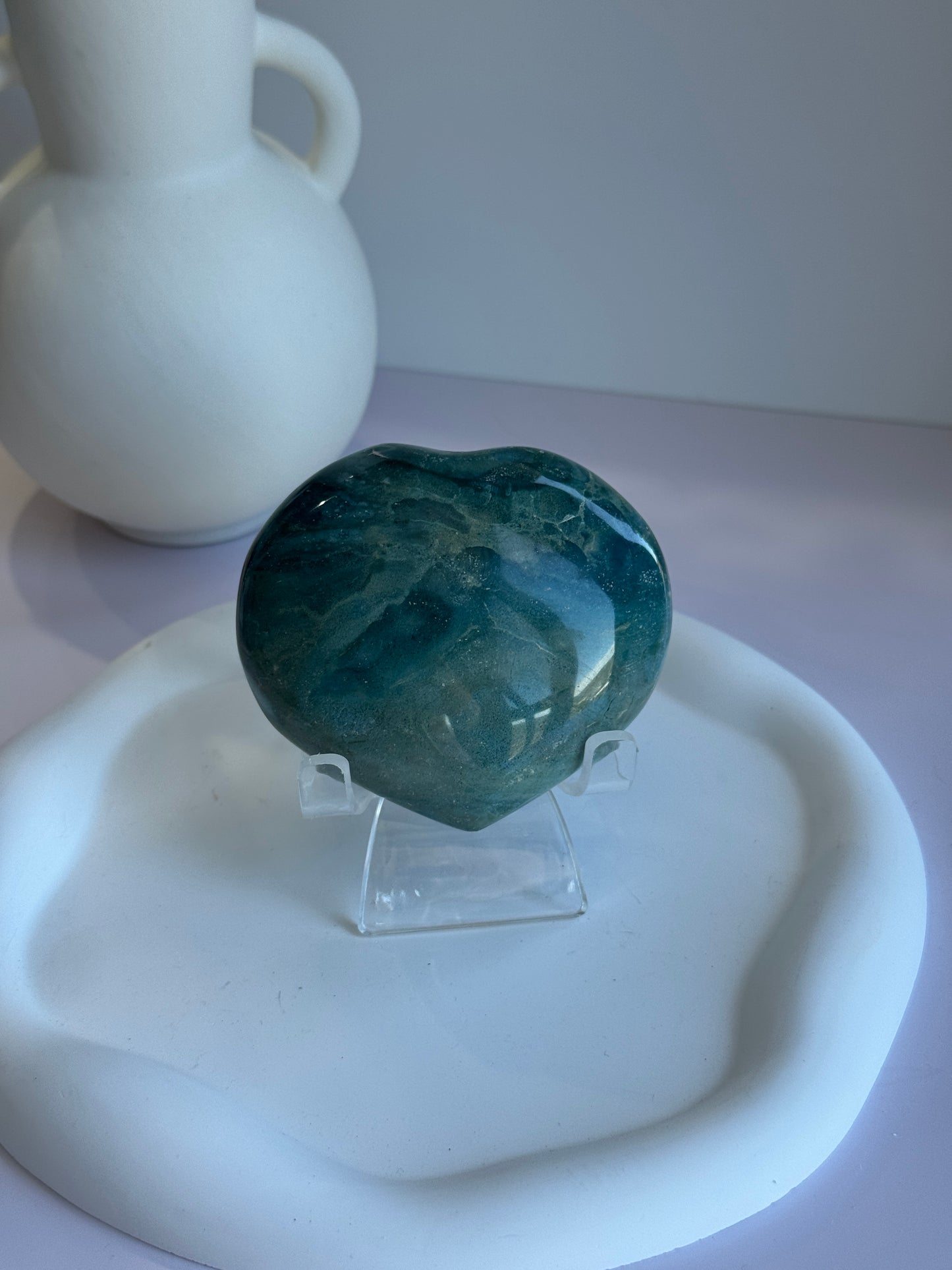 Ocean Jasper Puffy Heart - A