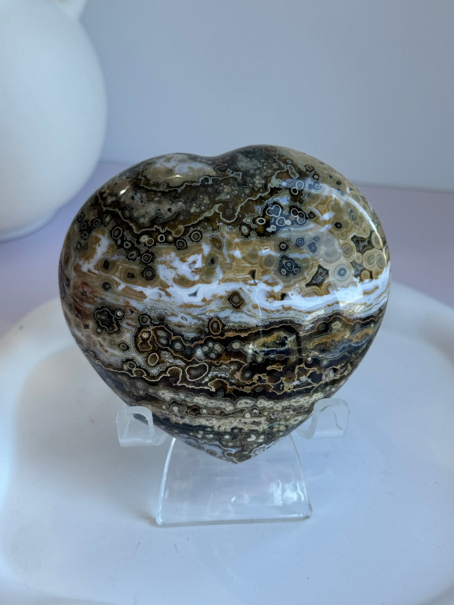Ocean Jasper Puffy Heart - B