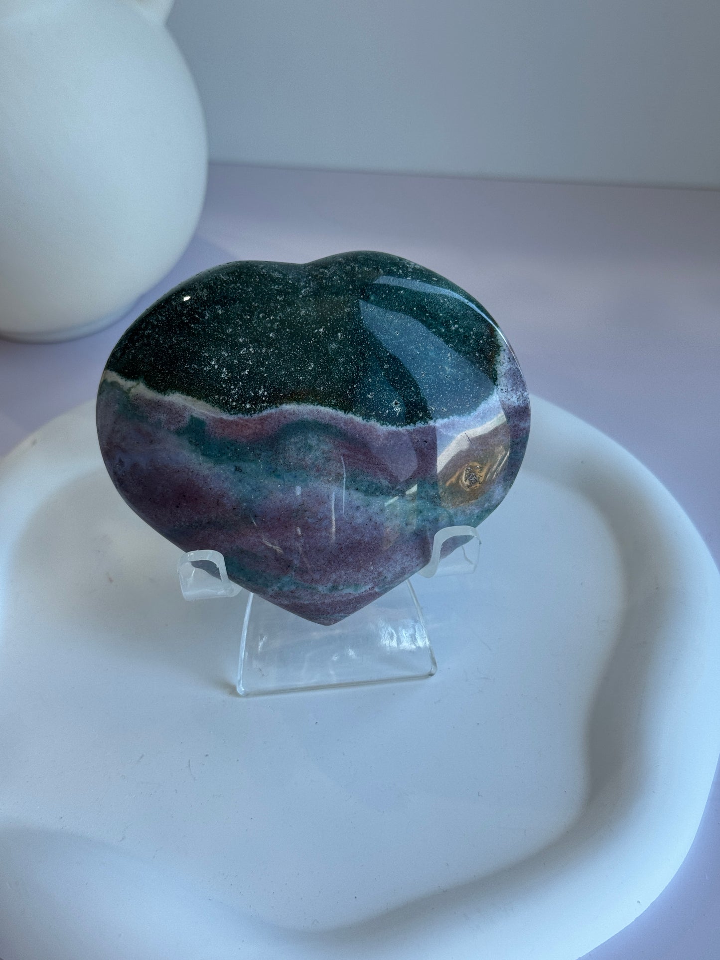 Ocean Jasper Puffy Heart