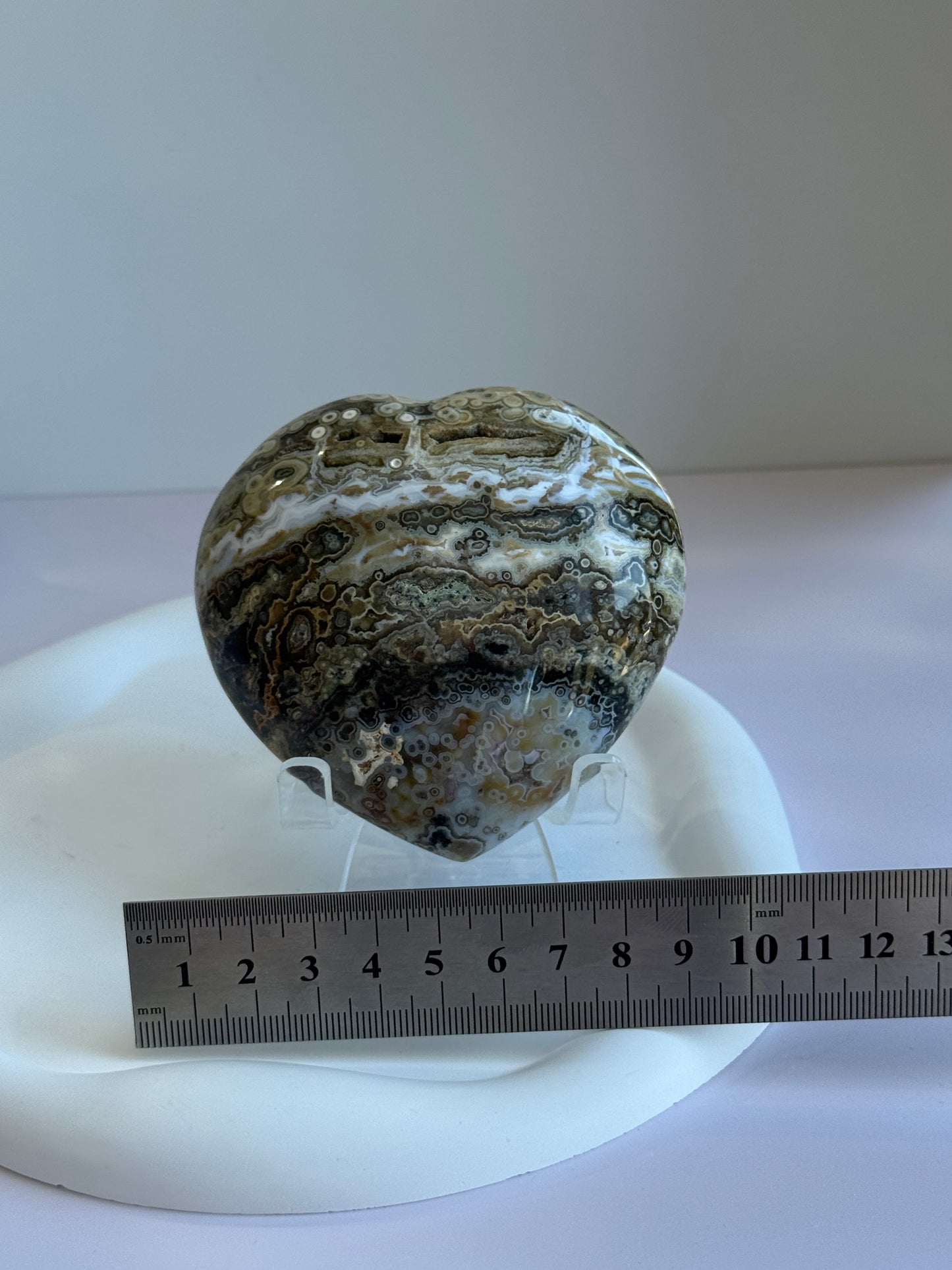 Ocean Jasper Puffy Heart - B