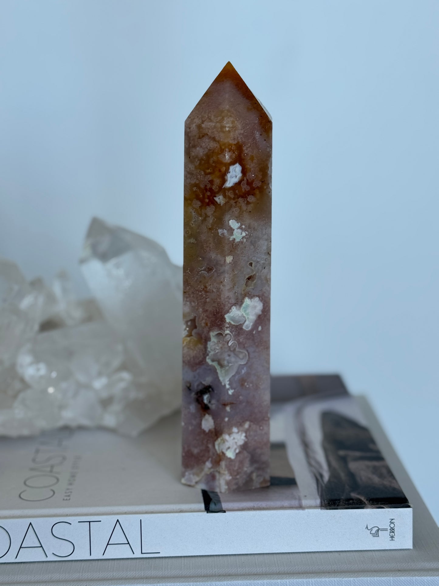 Pink Amethyst X Flower Agate Tower