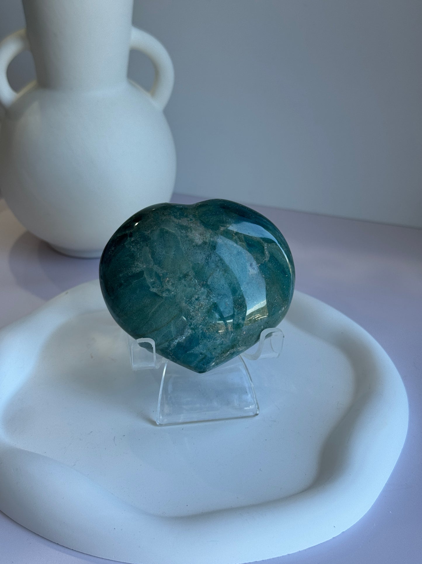 Ocean Jasper Puffy Heart - A